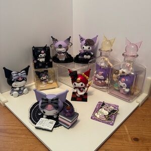 Kuromi Sanrio Figurines Lot‎ Of 9 And 1 Pin